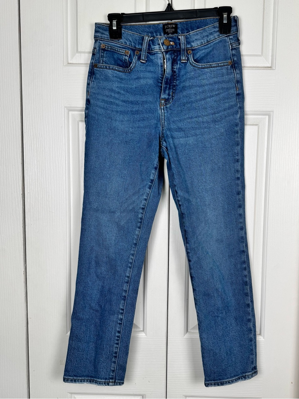 J. Crew Women's Straight Leg Jeans in Classic Blue Wash